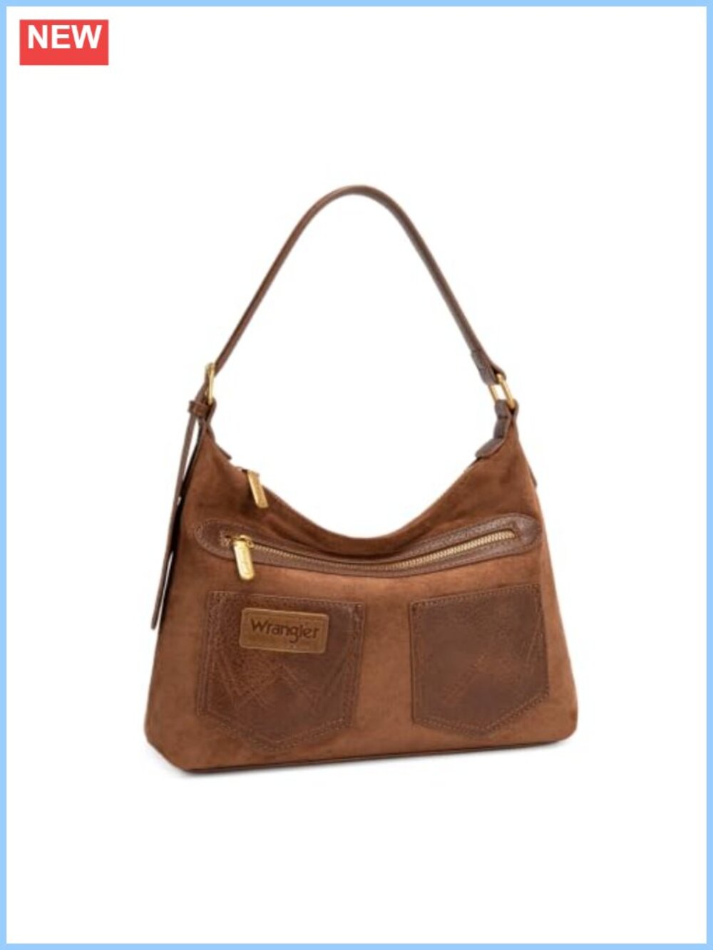Faux Suede Slouchy Hobo Shoulder Bag Crossbody Purse for Women